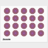 Vintage Purple Tile Pattern Kaleidoscope Classic Round Sticker (Sheet)