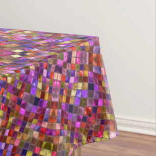 Vintage Purple Tile Pattern Kaleidoscope Tablecloth