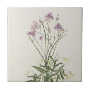 Vintage Purple Wildflowers Tile