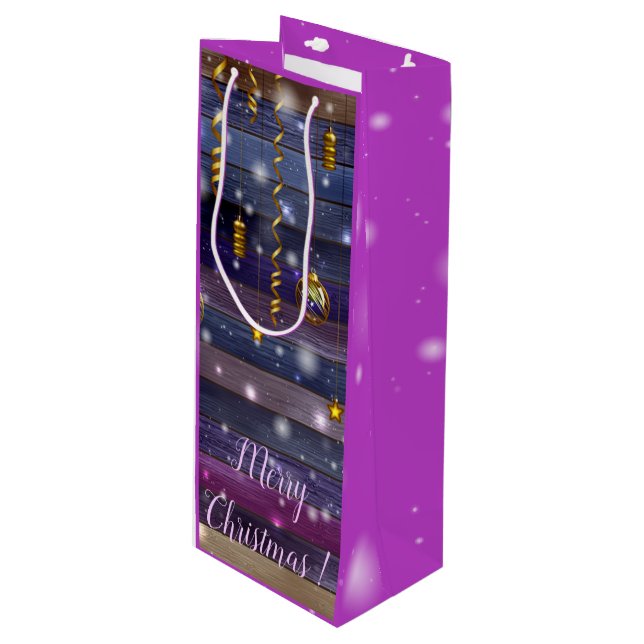 Vintage Purple Wine Gift Bag (Front Angled)