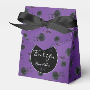 Vintage Purple with Black Rose Custom Wedding  Favour Box