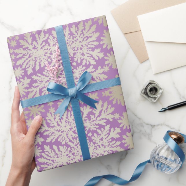 Vintage Purple wrapping paper with Snowflakes (Gifting)
