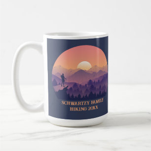 Vintage Purple Yellow Hike Mountain Sunset Coffee Mug