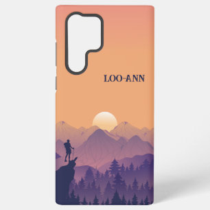Vintage Purple Yellow Hike Mountain Sunset Samsung Galaxy Case