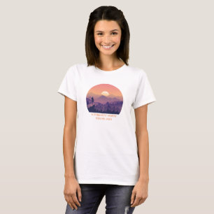 Vintage Purple Yellow Hike Mountain Sunset T-Shirt