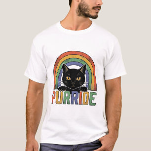 Vintage Purride Black Cat Rainbow Shirt Design_1