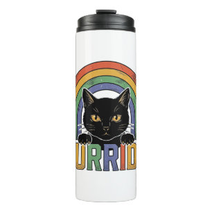 Vintage Purride Black Cat Rainbow Shirt Design_1 Thermal Tumbler