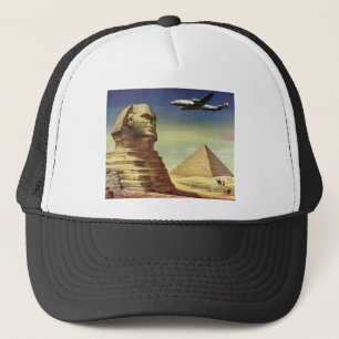 Vintage Pyramids, the Great Sphinx of Giza, Egypt Trucker Hat