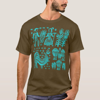 Vintage Pyrex Pattern ButterTurquoise Blue T-Shirt