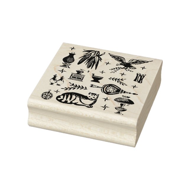 Vintage Pyrex Pattern - Early American (Colonial) Rubber Stamp (Stamp)