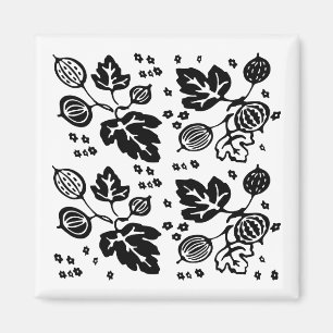 Vintage Pyrex Pattern - Gooseberry (Black) Magnet