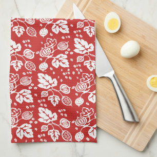 Vintage Pyrex Pattern - Gooseberry White Tea Towel