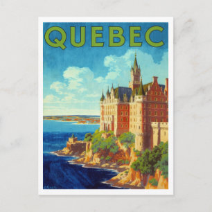 Vintage Quebec Travel Poster - Château Frontenac Postcard
