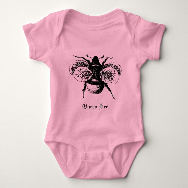 Vintage Queen Bee Baby Bodysuit (Front)