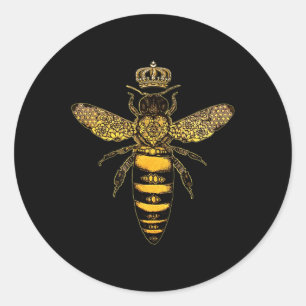 Vintage Queen Bee Earth Day Nature Love Save The B Classic Round Sticker