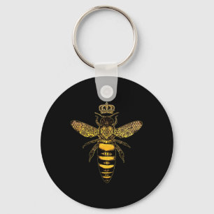 Vintage Queen Bee Earth Day Nature Love Save The B Key Ring