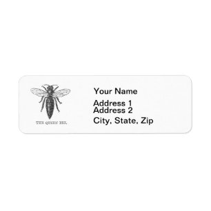 Vintage Queen Bee Illustration Return Address Label