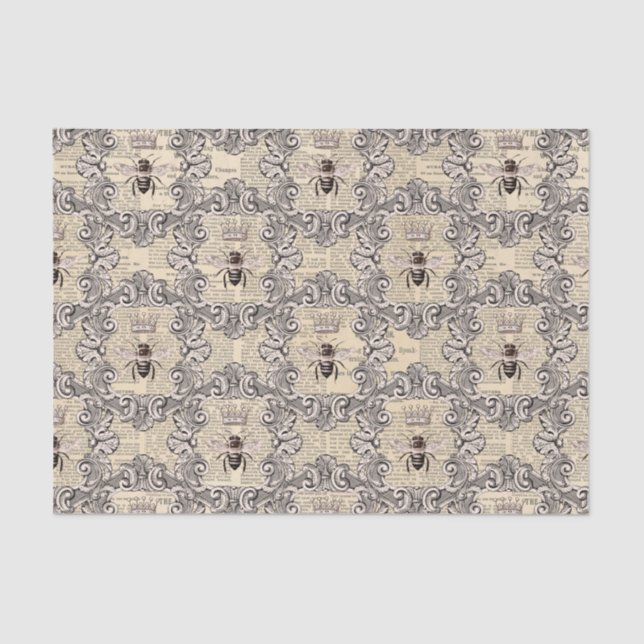 Vintage Queen Bee Tissue Paper (Front)