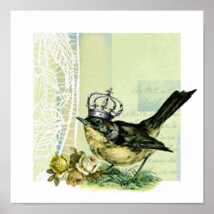 Vintage Queen Bird Art Print