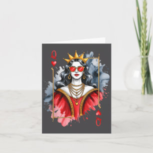 Vintage Queen Hearts Valentines Card
