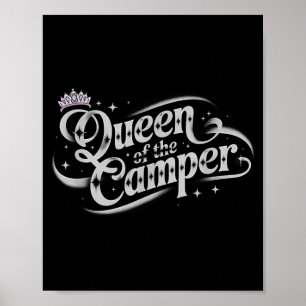 Vintage Queen of Camper Sassy RV Camping Besties Poster