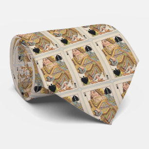Vintage Queen of Spades Playing Card (1889) Tie