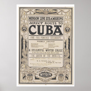 Vintage Queen Of The Antilles Travel Poster