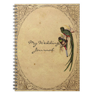 Vintage Quetzal Bird Elegant Wedding Journal
