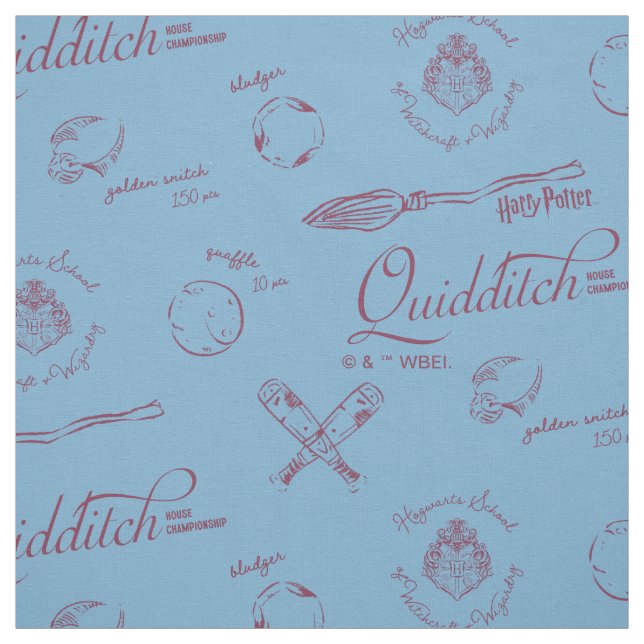 Vintage QUIDDITCH™ Sketch Pattern Fabric (Swatch)