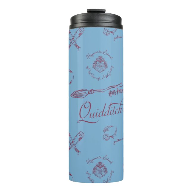 Vintage QUIDDITCH™ Sketch Pattern Thermal Tumbler (Front)