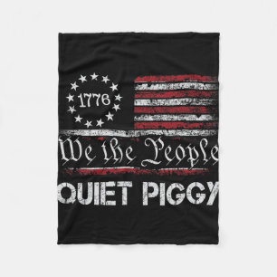 Vintage Quiet Piggy American Political Funny Trump Fleece Blanket
