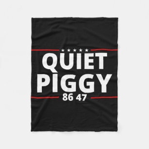 Vintage Quiet Piggy American Political Funny Trump Fleece Blanket