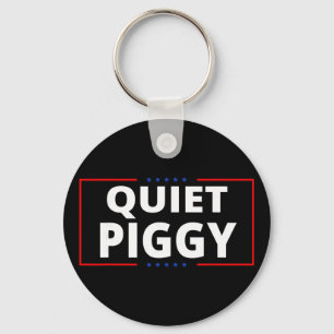 Vintage Quiet Piggy American Political Funny Trump Key Ring