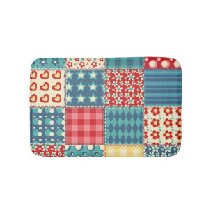 Vintage quilt: patchwork background pattern. bath mat