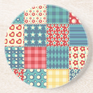 Vintage quilt: patchwork background pattern. coaster