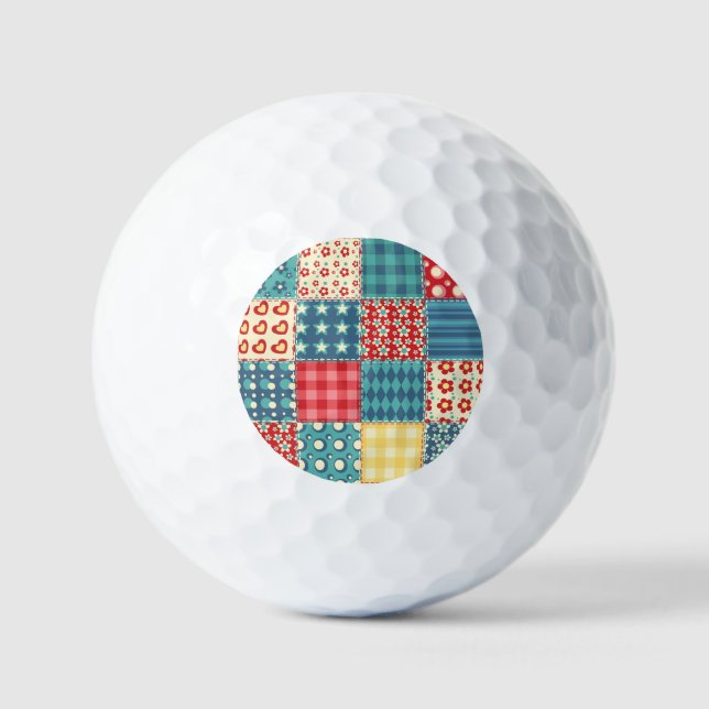 Vintage quilt: patchwork background pattern. golf balls (Front)