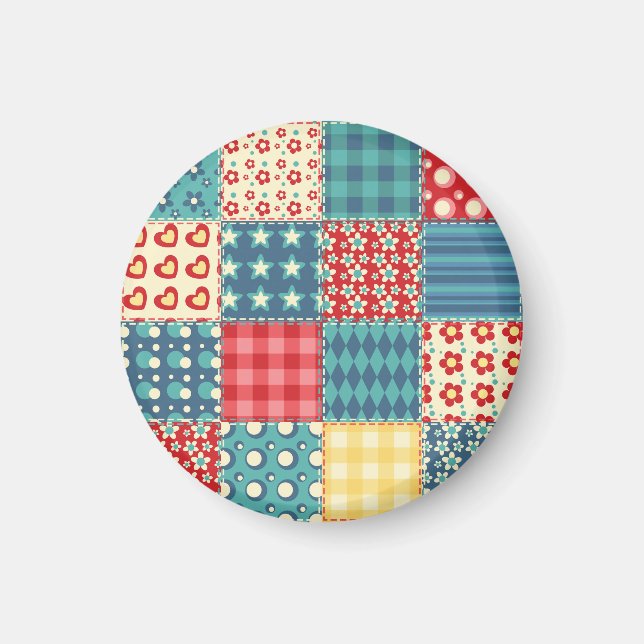 Vintage quilt: patchwork background pattern. magnet (Front)
