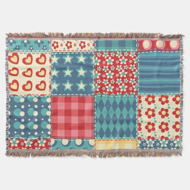 Vintage quilt: patchwork background pattern. throw blanket (Front)