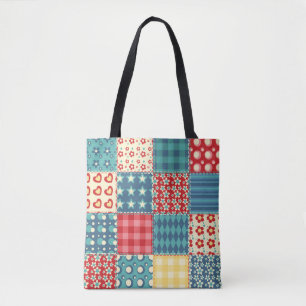 Vintage quilt: patchwork background pattern. tote bag