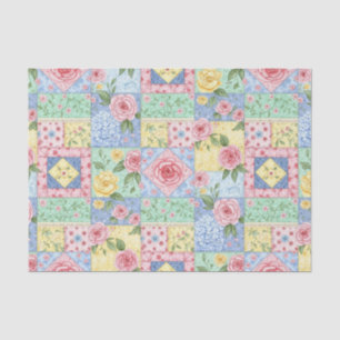 Vintage Quilt Rose Pattern Tissue Paper