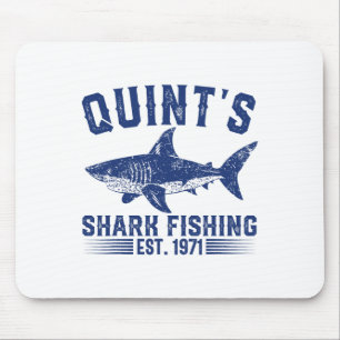Vintage Quint's Shark Fishing 1971 Retro Fisher Bi Mouse Pad