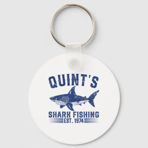 Vintage Quint's Shark Fishing 1974 Retro Fisher Bi Key Ring