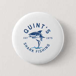 Vintage Quint's Shark Fishing 1975 Retro 6 Cm Round Badge