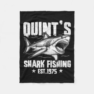 Vintage Quints Shark Fishing 1975 Retro Fishing Da Fleece Blanket