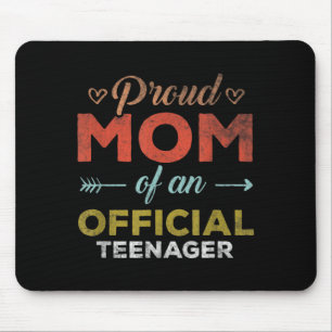 Vintage Quote Proud Mum Of Nager 13th Birthday Mouse Pad