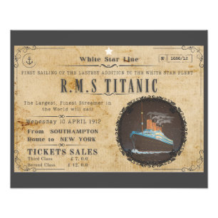 VINTAGE R.M.S. TITANIC ADVERSTING PHOTO PRINT