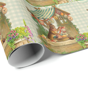 Vintage Rabbit And Easter Egg Wrapping Paper