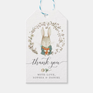 Vintage Rabbit Baby Shower Thank You Favours Gift Tags