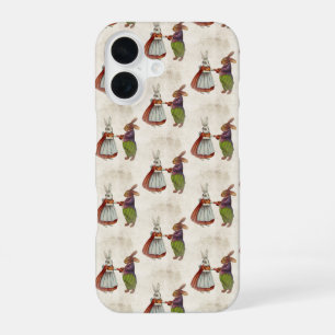 Vintage Rabbit Couple in Victorian Clothing iPhone 16 Case