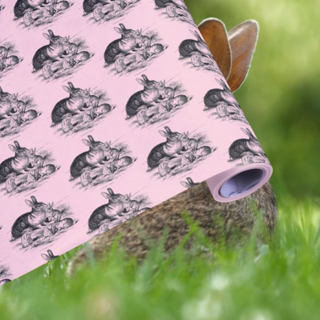 Vintage rabbit family - drawing wrapping paper (Creator Uploaded)